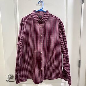UNTUCKit Men's Plaid Shirt - Red and Black
